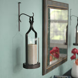 Gamne Tall Black Glass Wall Sconce Candle Holder