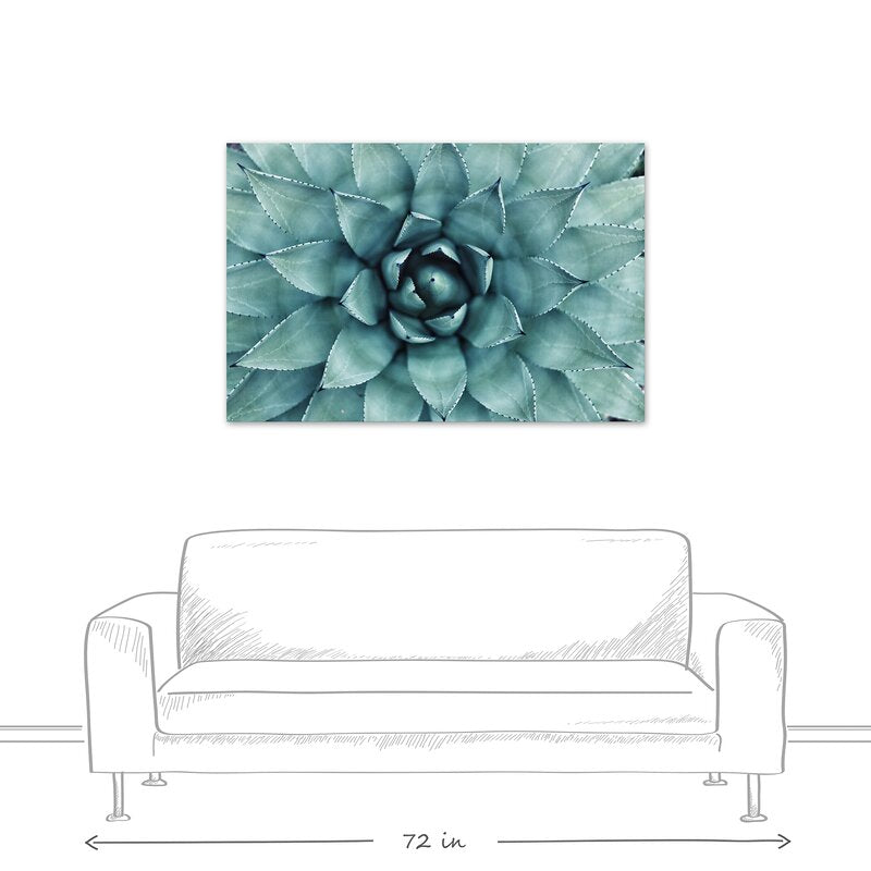 Laoscoin Wrapped Turquoise Floral Rectangle Canvas Photograph