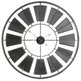 Mosiania Oversized Round Gray/White Metal 35" Wall Clock
