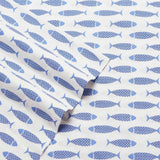 Maspain Blue Fish 200 Thread Count 100% Cotton Percale Sheet Set