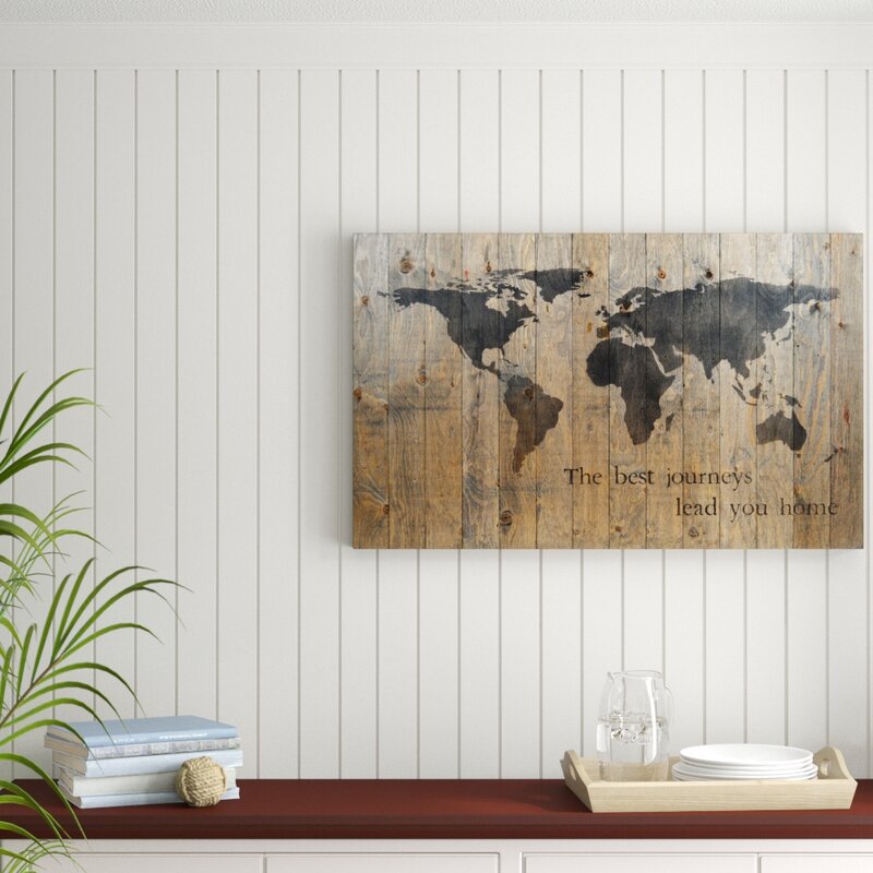 Dalemark World Map Horizontal Picture Frame Graphic Art on Canvas