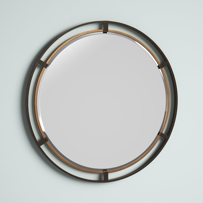 Germo Modern & Contemporary Round Beveled Accent Mirror