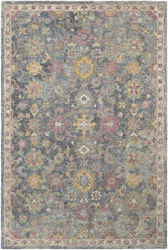Tifcel Updated Traditional Charcoal Area Rug